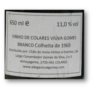 Adega Viuva Gomes "Reserva" Collares Branco 1969 11%